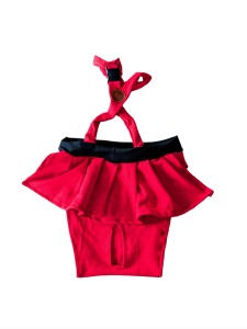 Czerwone z falbanką Majtki z szelką   